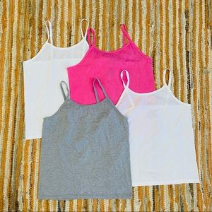 NEW without TAGS FOUR Hanes Girls' Tagless Cotton Cami Bundle (size 10)